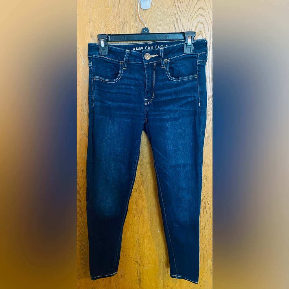 American Eagle Outfitters Dark Blue Next Level Stretch Skinny Jeans